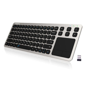Buy now Arteck 2.4G Wireless Touch TV Keyboard with Easy Media Control and Built-in Touchpad Mouse Solid Stainless Ultra Compact Full Size Keyboard -Connected Computer, Smart TV, HTPC at indiglob india