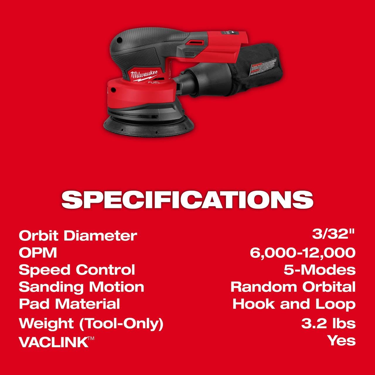 Buy now Milwaukee Electric - M18 Fuel 5 INCH Random Orbital Sander at indiglob india