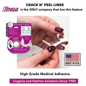 Braza Flash Tape - Double Sided Clear Adhesive Clothing, Fabric and Body Tape - 60 ft