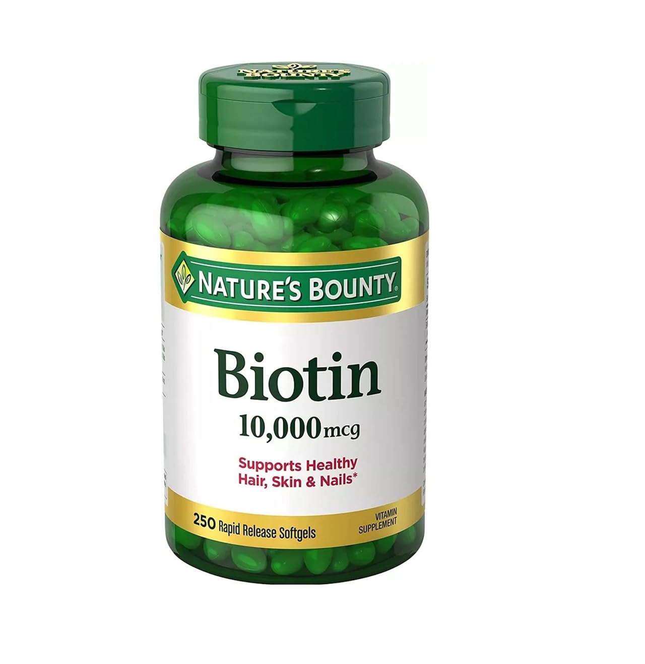 Buy now Nature's Bounty Biotin Hair Skin and Nails Vitamins, Supports Healthy Hair, Skin and Nails, 10,000 mcg, 120 Softgels (Pack of 1) at indiglob india