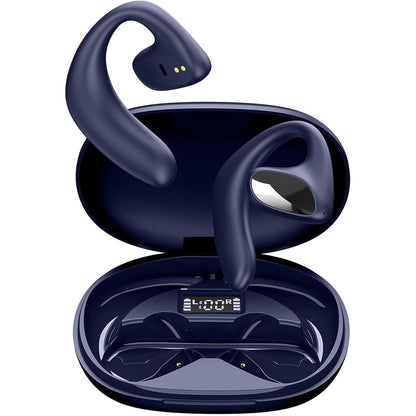 Wrap Around Over Ear Earbuds Bone Conduction Open Ear Headphones Wireless Bluetooth Open Ear Earbuds with Ear Hook Mic Earbud Bone Conduction Head Set Headset Ear Buds Bone Conducting Headphones