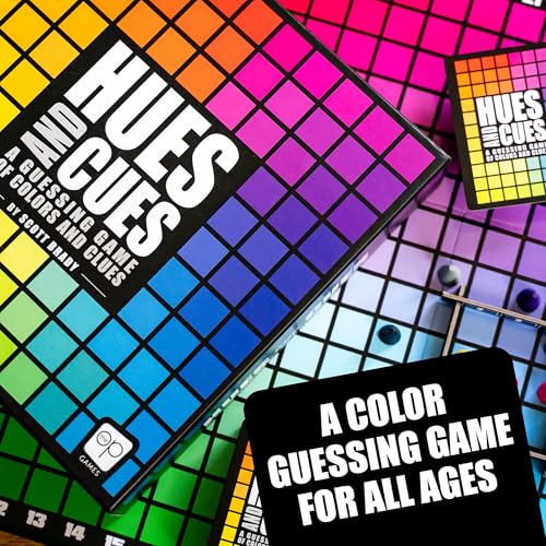 Buy now HUES and CUES - Vibrant Color Guessing Board Game for 3-10 Players Ages 8+, Connect Clues and Guess from 480 Color Squares at indiglob india