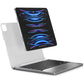 Brydge 11 MAX+ Wireless Keyboard Case with Multi-Touch Trackpad for iPad Pro 11" & iPad Air 11", White Magnetic SnapFit Case, Silver Keyboard