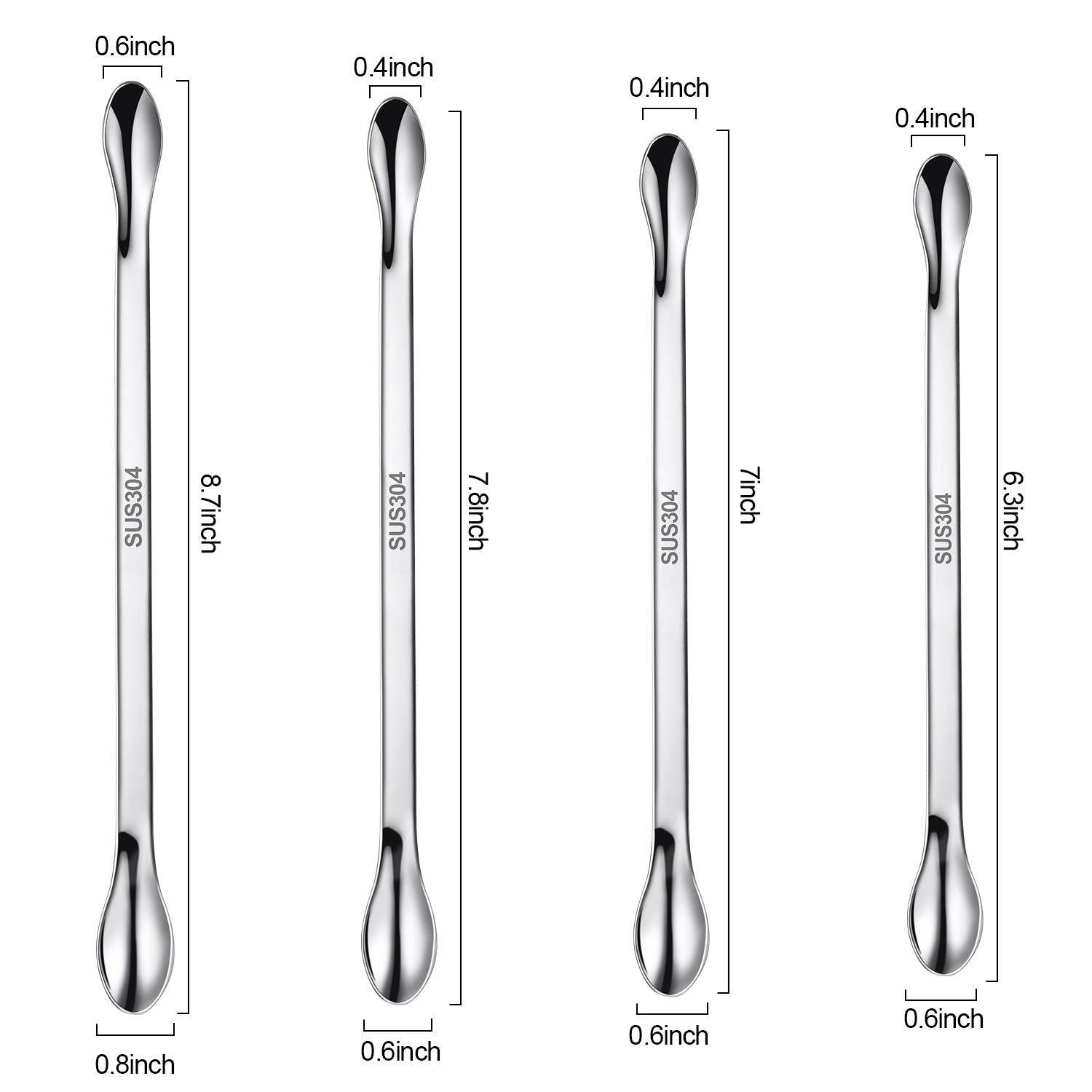 22 Pieces Stainless Steel Lab Spatula Micro Scoop Set Laboratory Sampling Spoon Mixing Spatula for Powders Gel Cap Filler - My Store