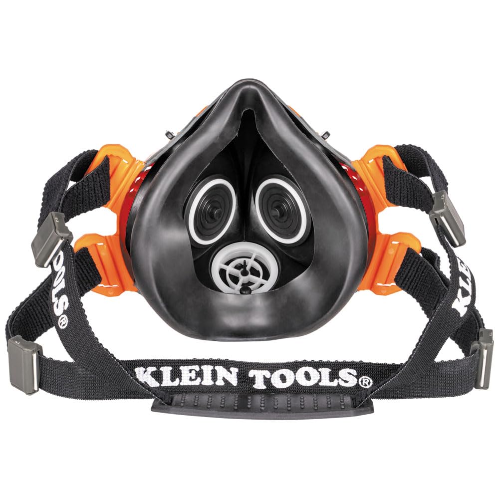 Buy now Klein Tools 60552 Reusable P100 Half-Mask Respirator with Replaceable Filters for Dust, Metal Fumes, and Oil Mist, M/L at indiglob india