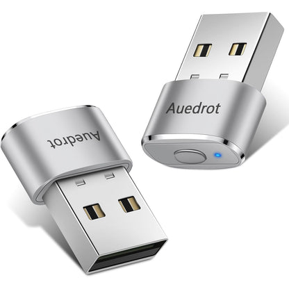 AUEDROT Mouse Jiggler Undetectable Metal USB Mouse Mover with Switch Button, Automatic Mini Mouse Shaker with 2 Jiggle Modes, Plug and Play, Keep Computer/Laptop Awake, Black, 2 PCS