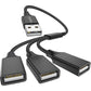 MOGOOD 3 in 1 USB Splitter Cable, Portable USB 2.0 Hub for Charging, Data Transfer, Laptop, Mac