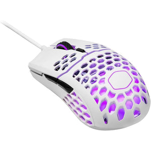 Cooler Master MM711 60G Glossy White Gaming Mouse with Lightweight Honeycomb Shell, Ultraweave Cable, 16000 DPI Optical Sensor and RGB Accents