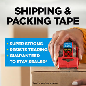 Buy now Scotch Heavy Duty Shipping Packing Tape, Clear, Packing Tape for Moving Boxes and Packaging Supplies, 1.88 in. x 22.2 yd., 6 Roll Dispensers, Moving Supplies at indiglob india