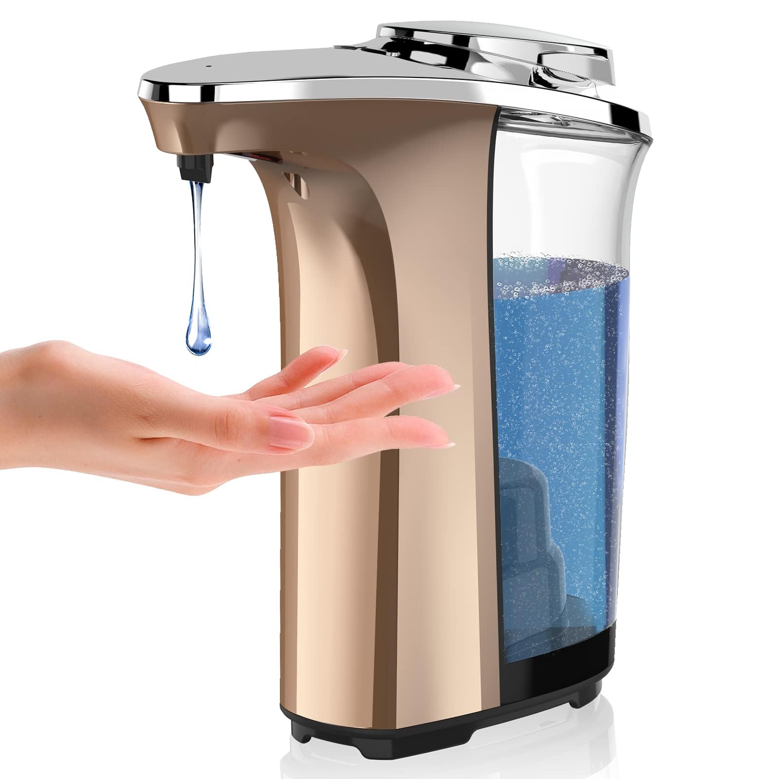 Buy now Automatic Soap Dispenser, Touchless Dish Soap Dispenser 17oz/500ml with Infrared Sensor, 5 Adjustable Soap Levels, Liquid Dispenser for Bathroom Kitchen (Silver) at indiglob india