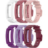 6-Pack Bands Compatible with Fitbit Ace 2 Replacement Strap for Kids (Black, Night Sky, Neon Yellow, Gray, Green, Teal) - White, Purple, Lilac, Sangria, Rose Pink, Soft Pink