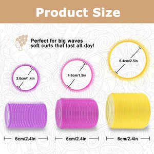 Self grip hair roller set,Hair roller set 18 pcs,Hair rollers with hair roller clips and comb,Salon hairdressing curlers,DIY Hair Styles, Sungenol 3 Sizes Hair Rollers in 1 set…