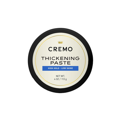 Cremo Mens Hair Paste - Premium Barber Grade Thickening Paste with High Hold and Low Shine, 4 Oz