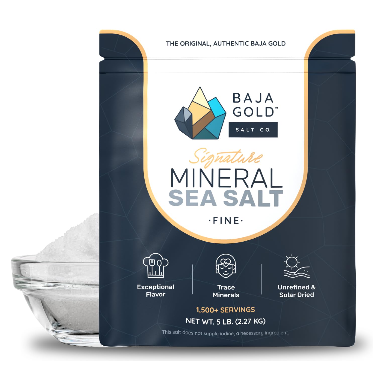 Buy now Baja Gold Mineral Sea Salt - Recommended by Gary Brecka - Fine Grind Salt for Cooking & Baking | Natural Baja Salt for Culinary Uses | Great for Finishing Dishes | 1 lb. Resealable Bag, 300+ Servings. 80 Ounce (Pack of 1) at indiglob india