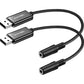DUKABEL USB Headphone Adapter, External Sound Card with TRRS 4 Pole Jack, Mic-Supported USB to 3.5mm Audio Apdater for PC PS4 PS5 and More [9.8 inch]