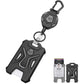MNGARISTA Retractable Badge Holder, Heavy Duty Carabiner Keychain, Tactical ID Card Holder with 31.5" Retractable Badge Reel, Black