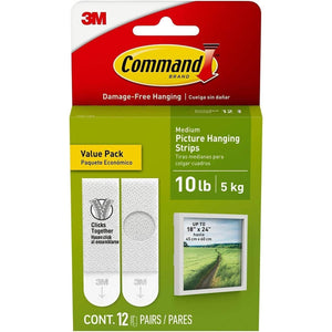 3M Command Picture Hanging Strips, 4 pairs hold 12 lbs, Hang Damage-Free, Create Gallery Walls, 12 Pairs (24 Strips, Value Pack, Hangs 3-6 frames (17204-12ES) - My Store