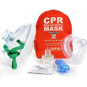WNL Products CPR Rescue Mask, Adult/Child & Infant Pocket Resuscitator, Soft Case Kit with Belt Clip