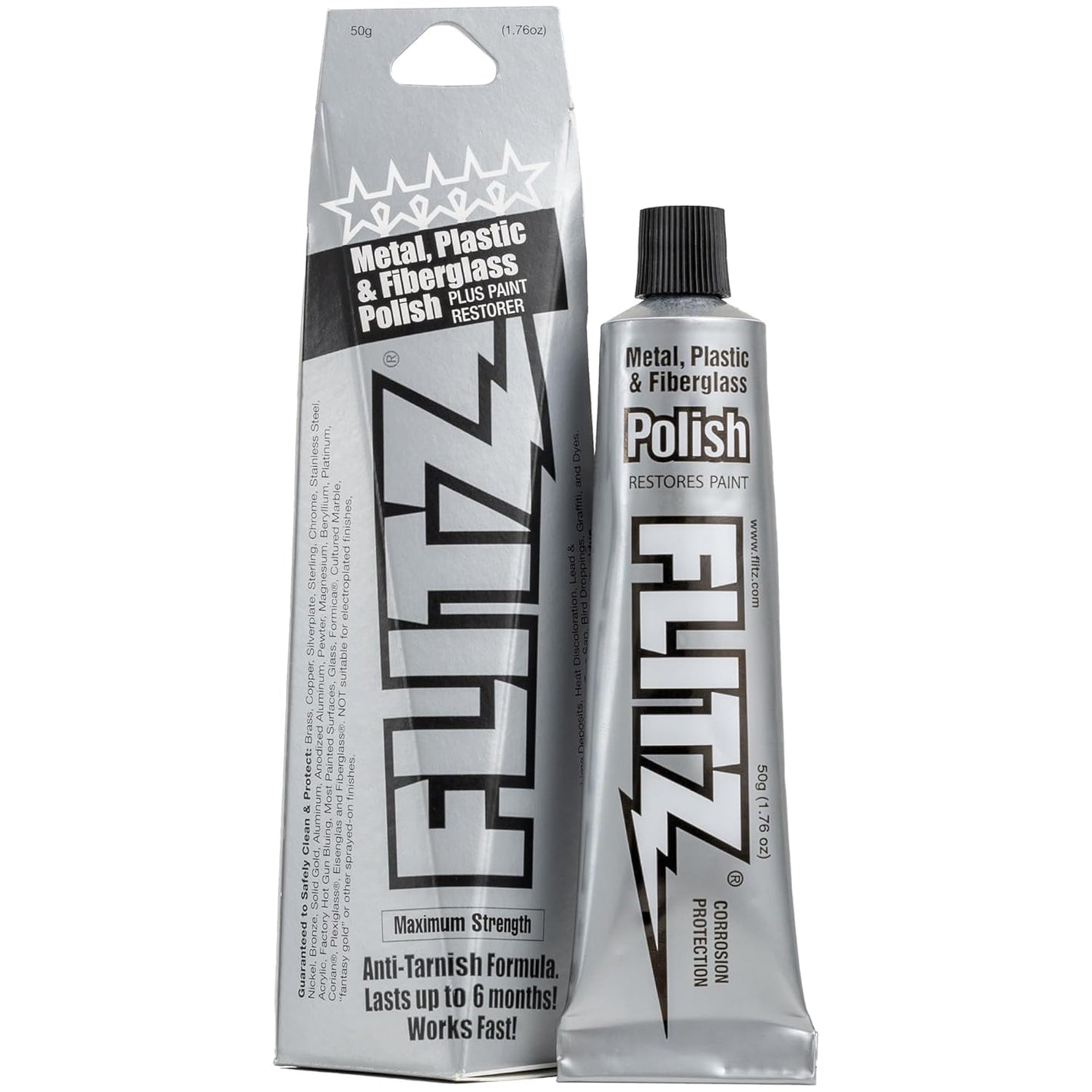 Flitz Multi-Purpose Metal Polish Paste - 1.76oz Tube of USA-Made Chrome Polish - Works on Stainless Steel, Aluminum, Plastic, Jewelry and Cars - Non-Abrasive Cleaner & Rust Remover (1 Pack)