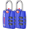 Forge TSA Approved Luggage Locks - Black 2 PK - Blue 2Pk