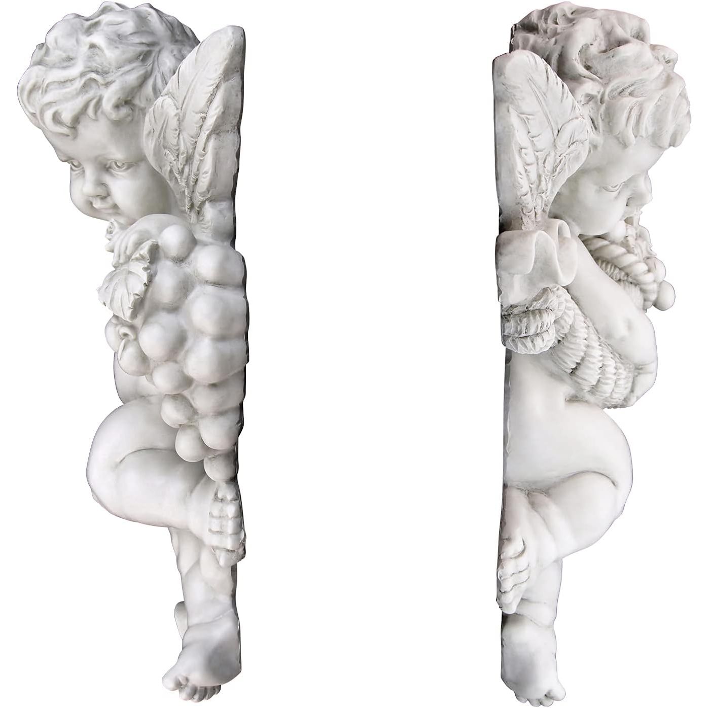 Buy now Design Toscano Cherub Harvest Wall Sculptures, Set of 2, Full Color, 10.50" x 4.50" at indiglob india