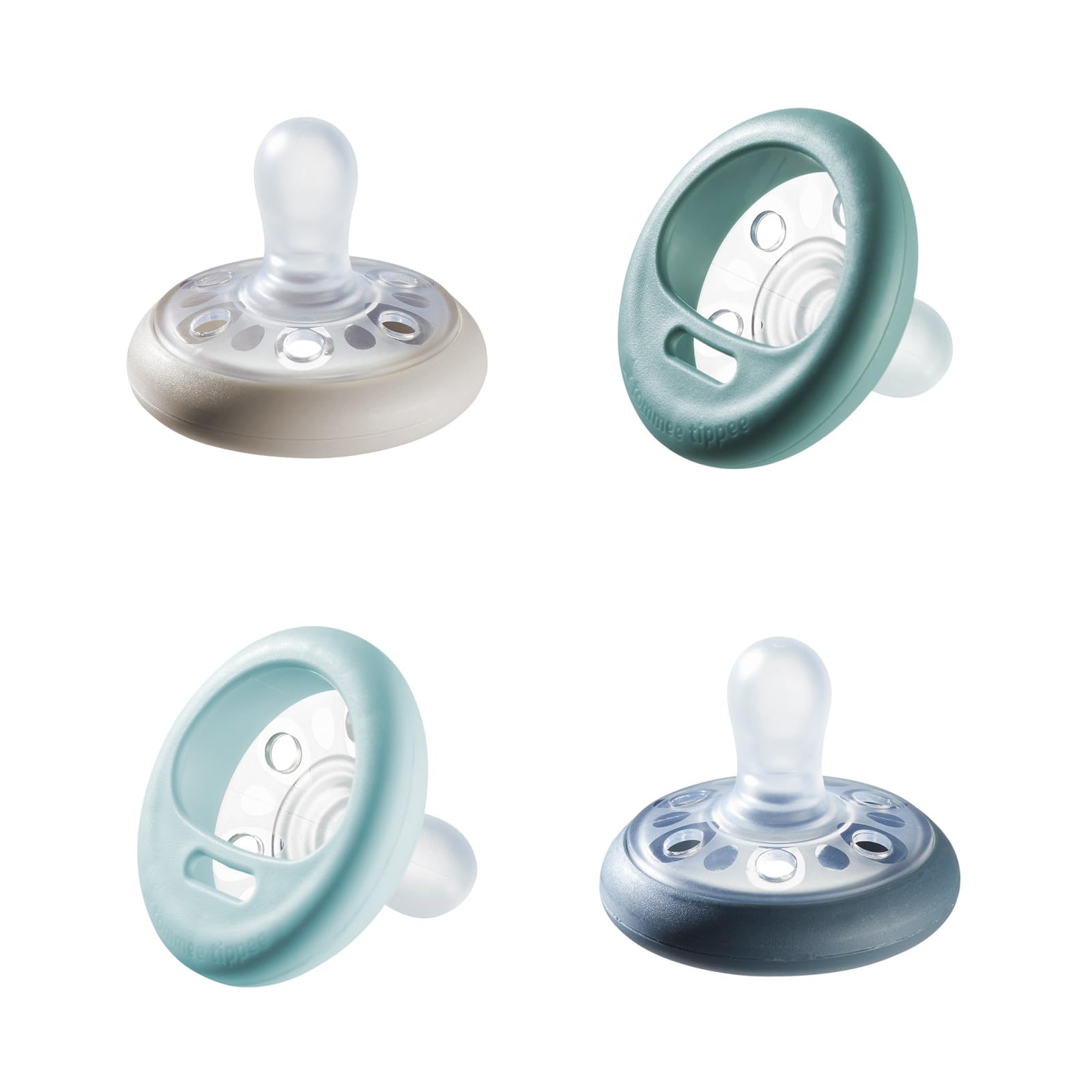 Buy now Tommee Tippee Breast-Like Pacifier, 0-6 Months, Symmetrical Design, Natural Breast-Like Baglet, BPA-Free Binkies, Pastel/Blue/Black, Pack of 4 6-18 Month (Pack of 4) Pastel Blue Black at indiglob india