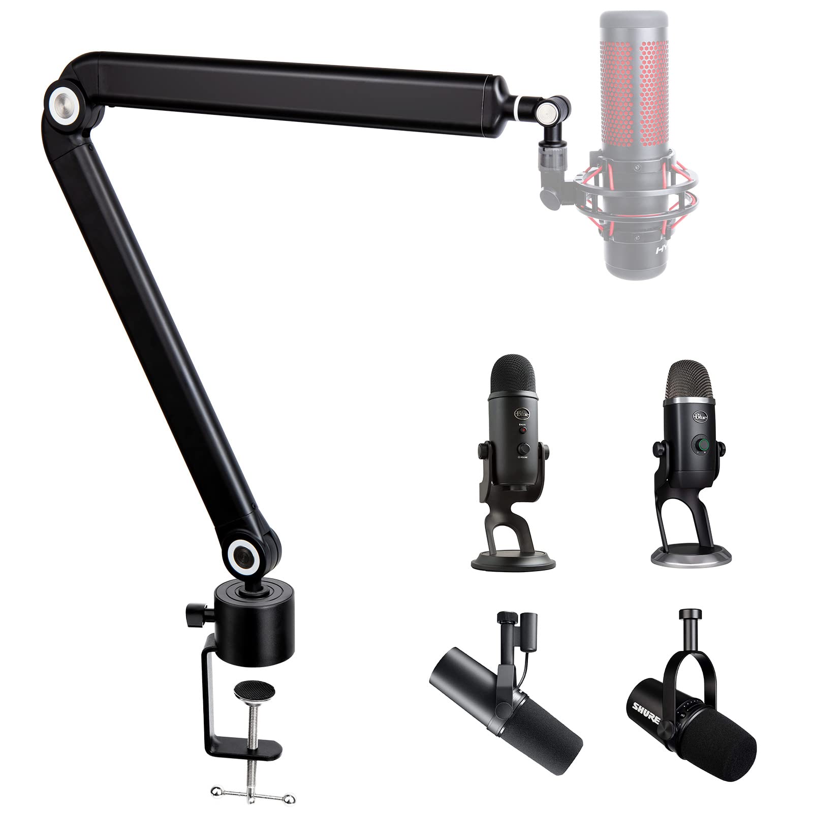 Buy now Microphone Wall Mount Boom Arm - Microphone Wall Mount for Mic holder，Horizontal Mounting Wall，Space Saving Desktop Metal Mic Stand Clamp by SUNMON at indiglob india