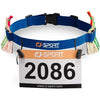 RJ-Sport Race Number Belt - Triathlon Race Belt Bib Holder with 6 Energy Gel Loops for Triathalon, Marathon, Running and Cycling - 03 Navy