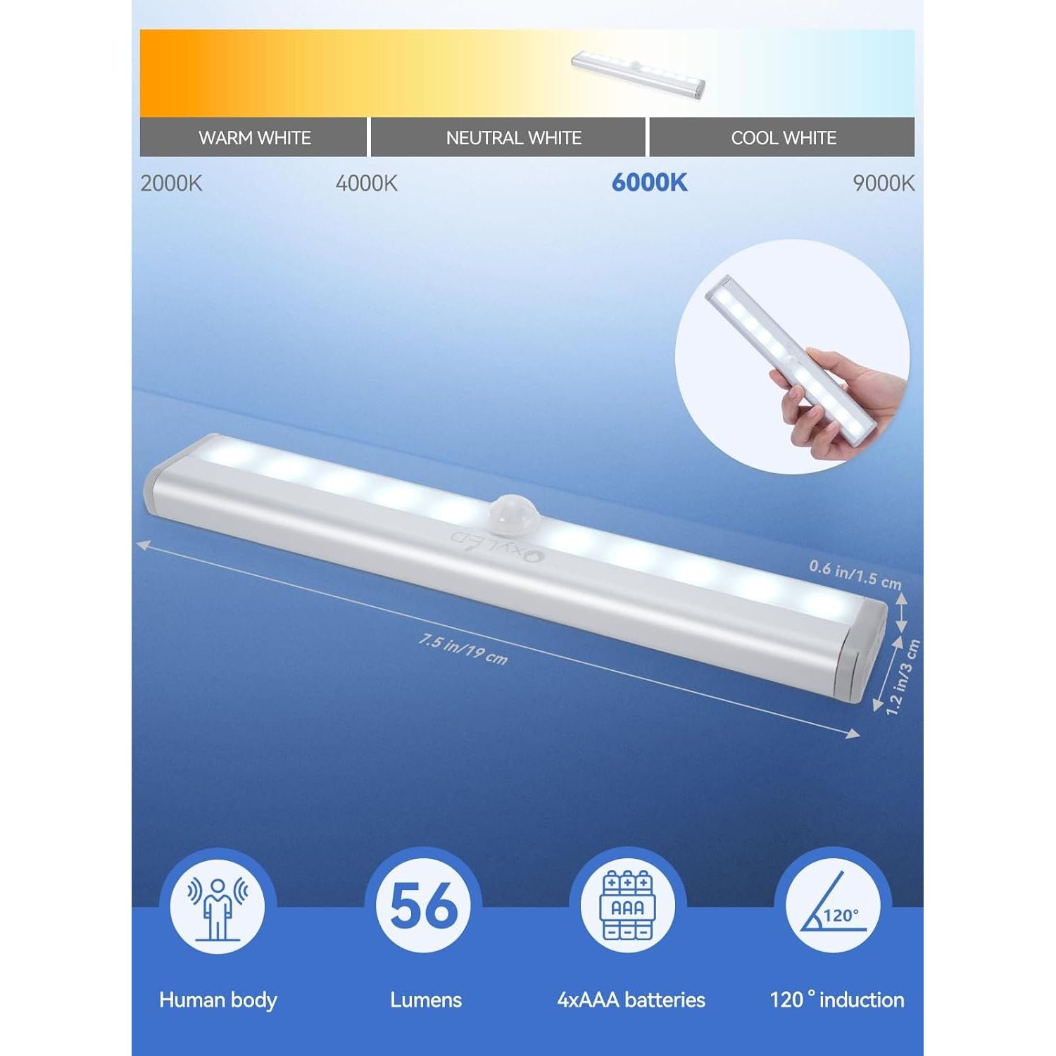 Buy now Under Cabinet Lights OxyLED 3 Pack Motion Sensor Lights Closet Only Battery Operated10 Led Wireless Indoor Motion Activated Cabinet Lights for Kitchen Pantry Stair Cannot Recharge at indiglob india