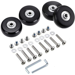 OwnMy 45mm x 18mm Luggage Suitcase Replacement Wheels, Rubber Swivel Caster Wheels Bearings Repair Kits, A Set of 4