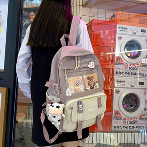 Buy now JQWSVE Kawaii Backpack with Kawaii Pins and Accessories Cute Backpack Aesthetic Backpack Women Lightweight Travel Rucksack at indiglob india