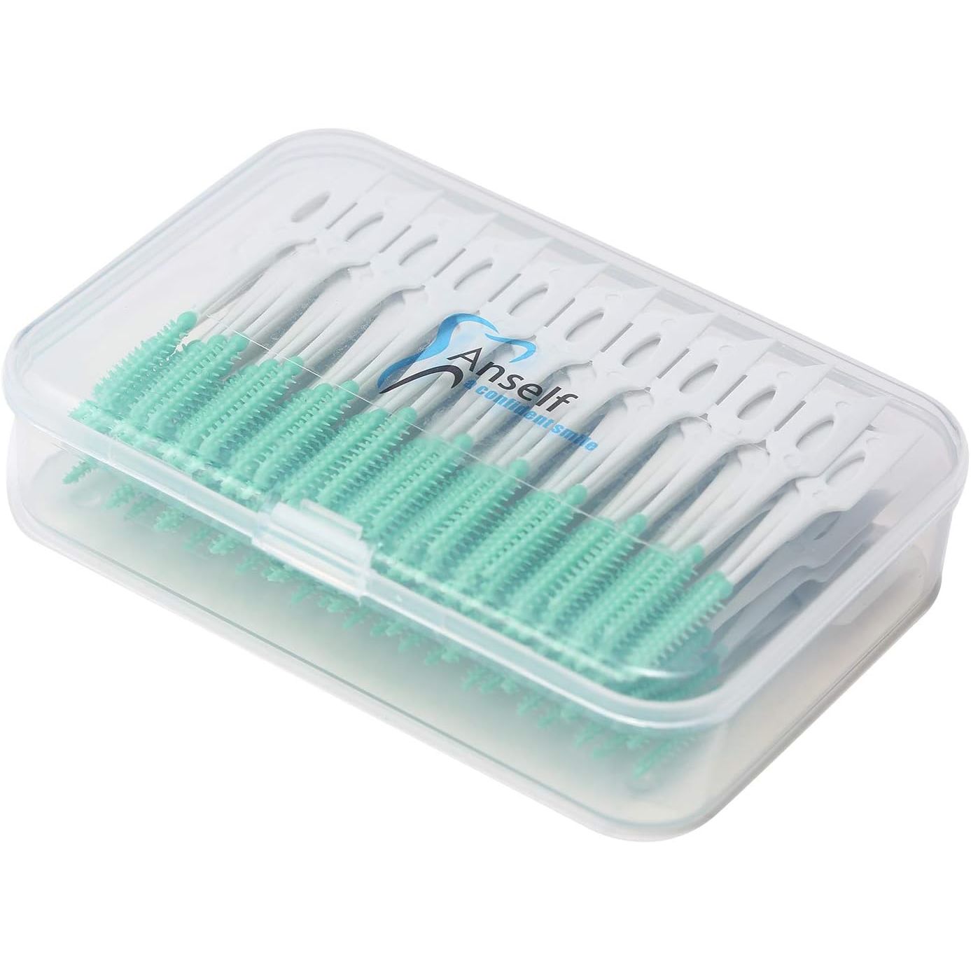 An-self 160PCS Interdental Brushes Ultra Tight Bristles Tooth Interdental Cleaners Silicone Toothpick Brush Disposable Teeth Soft Picks, Green