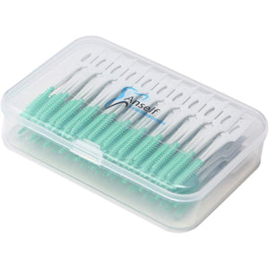 An-self 160PCS Interdental Brushes Ultra Tight Bristles Tooth Interdental Cleaners Silicone Toothpick Brush Disposable Teeth Soft Picks, Green