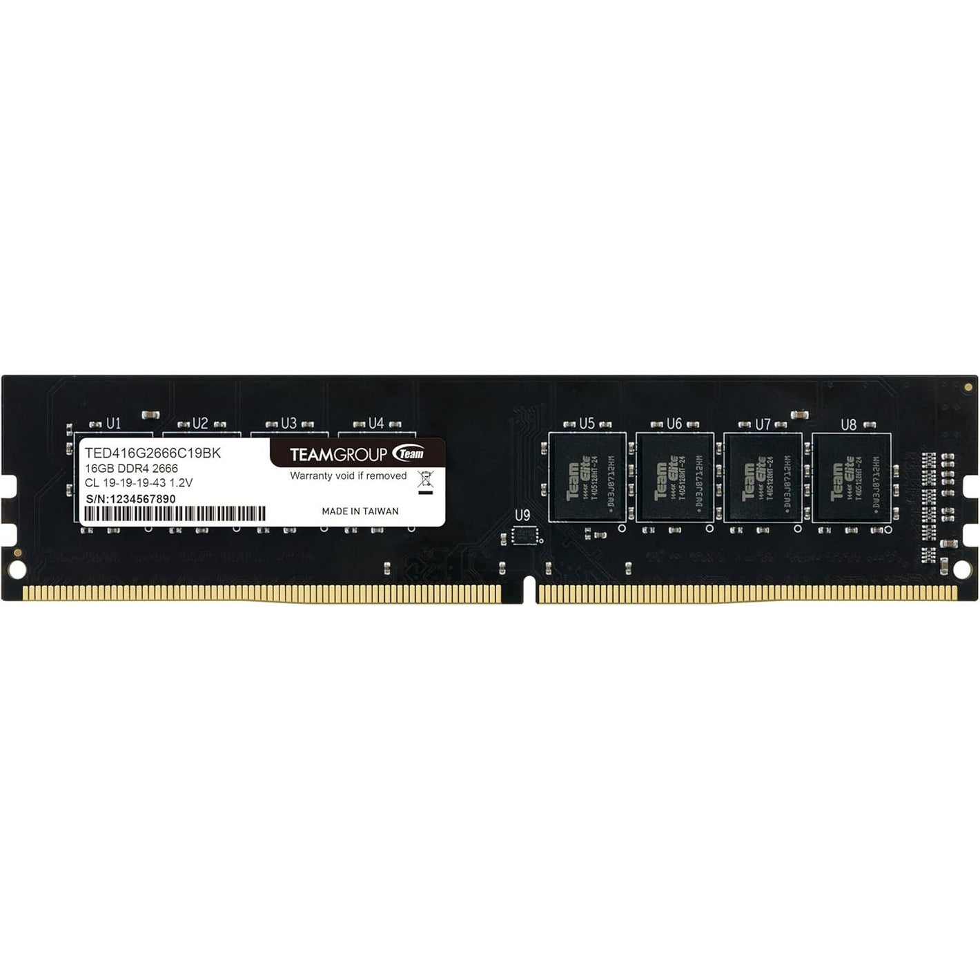 TEAMGROUP Elite DDR4 16GB Single 2666MHz (PC4-21300) CL19 Unbuffered Non-ECC 1.2V UDIMM 288 Pin PC Computer Desktop Memory Module Ram Upgrade - TED416G2666C1901