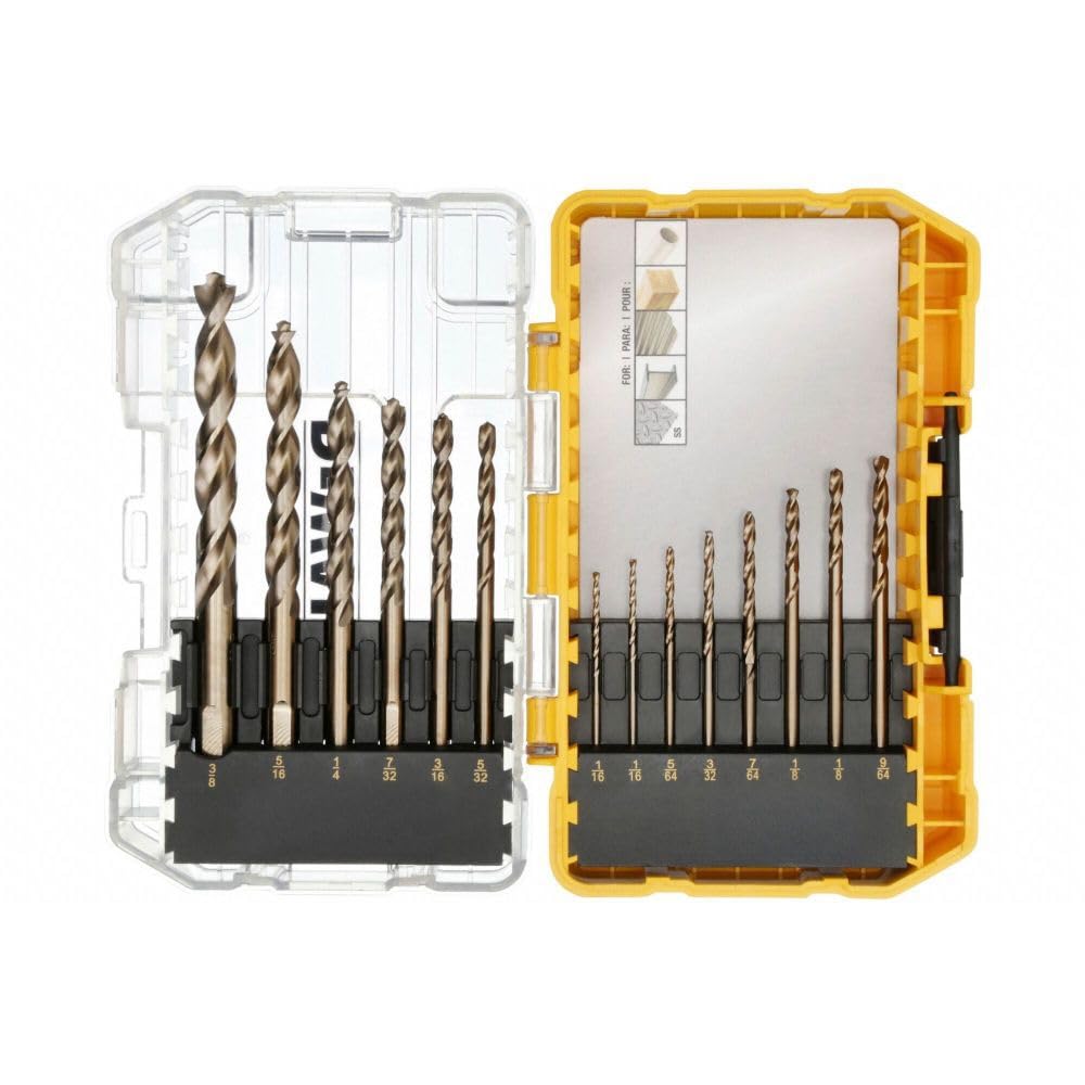 Buy now DEWALT Cobalt Alloy Steel Drill Bit Set with Pilot Point, 14-Piece (DWA1240) at indiglob india