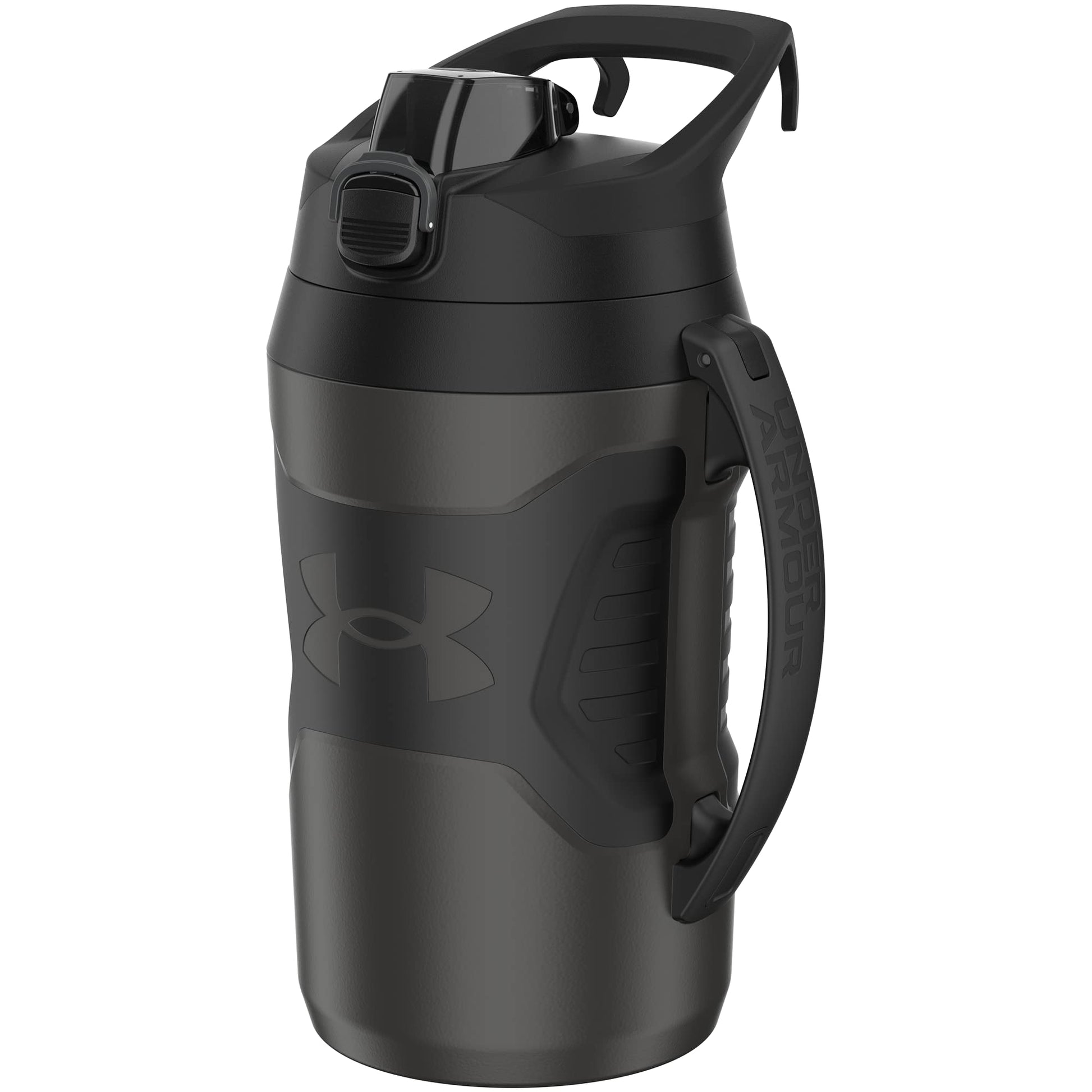 Buy now Under Armour Half Gallon Water Bottle Insulated, 64oz Insulated Water Bottle with Handle, Fence Hook, Leak Resistant, for Baseball, Football & More, Academy/Black Jet Grey Black at indiglob india