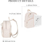 ECOSUSI Mini Backpack for Women Leather Small Backpack Purse for Ladies Cute Pom Bookbag Travel Shoulder Bag with Charm Tassel Beige