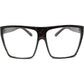 Super Oversized Eyeglasses Flat Top Square Clear Lens Glasses Frames