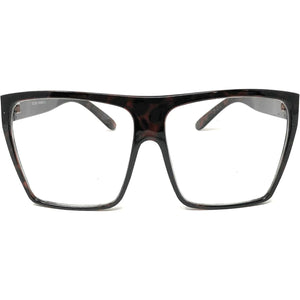 Super Oversized Eyeglasses Flat Top Square Clear Lens Glasses Frames