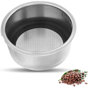 51mm 2 Cups Portafilter Filter Basket, Stainless Steel Pressurized Mesh Coffee Filters Bottomless Portafilter Coffee Machines Accessories for Semi-Automatic Coffee Machine Series(2 Cup)