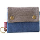 Canvas Small Women Wallet Credit Card Case Cover Holder Keychain Coins Purse Key Wallet (Dark Blue)