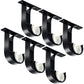 TOKPLNU Ceiling Curtain Rod Bracket, 4 Pack Heavy Duty Curtain Rod Holders, Aluminum Alloy, Black Ceiling Curtain Hooks Hangers Fit for 1 Inch Drapery Rods