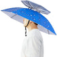 Umbrella Hat, 37 inch Fishing Umbrella Hat Hands Free Foldable UV Protection Umbrella Cap Adjustable Headwear for Fishing Golf Camping Beach Gardening Sunshade Outdoor