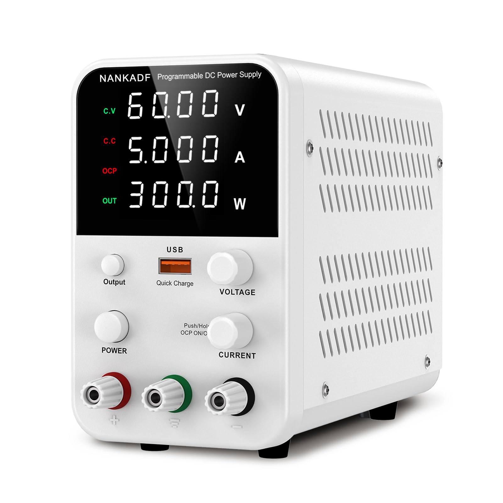 Buy now DC Power Supply Variable, Bench Power Supply with Encoder Adjustment Knob, Output Enable/Disable Button, Adjustable Power Supplies with USB Quick-Charge, Short Circuit Alam (30V 10A Black) at indiglob india