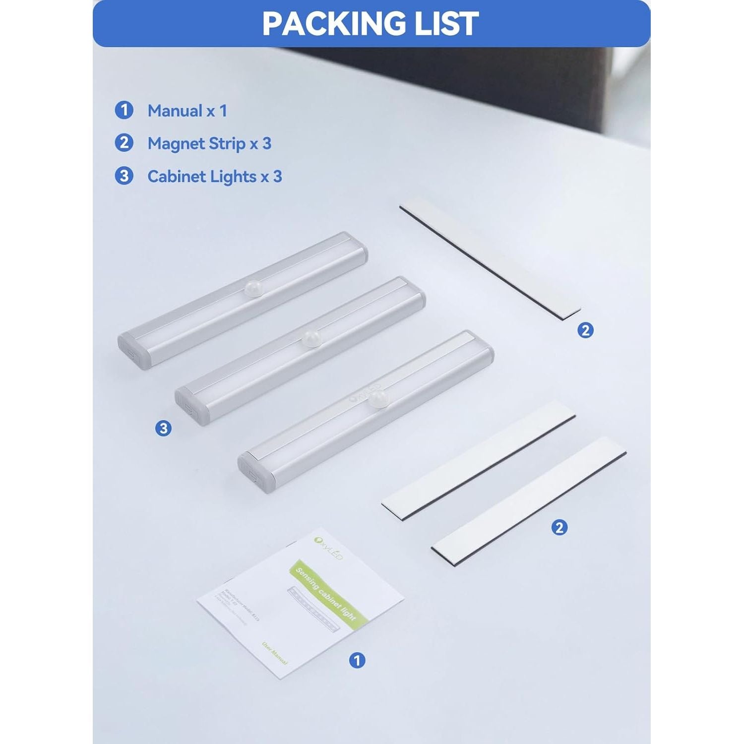 Buy now Under Cabinet Lights OxyLED 3 Pack Motion Sensor Lights Closet Only Battery Operated10 Led Wireless Indoor Motion Activated Cabinet Lights for Kitchen Pantry Stair Cannot Recharge at indiglob india
