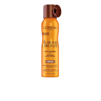 L'Oreal Paris Sublime Bronze Self Tanning Mist, Medium to Natural Spray Tan, 4.6 oz