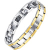 Feraco Mens Magnetic Bracelet, Effective Titanium Steel Magnet Bracelets with Sizing Tool, Black - Silver & Gold