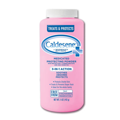 Caldesene Medicated Protecting Body Powder with Zinc Oxide and Cornstarch, Talc-Free Baby Powder Soothes & Protects, 5 Oz.