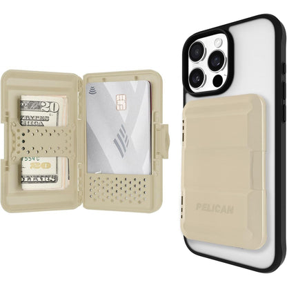 Pelican MagSafe Wallet for iPhone - Heavy Duty MIL-STD Snap-On Phone Magnetic Wallet and Phone Card Holder - Detachable and Slim Hard Case for iPhone 17 Pro Max /16 Pro Max/15/14/13/12 Series - Black