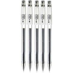 Pilot Hi-Tec-C 05 Gel Ink Pen, Fine Point 0.5mm, Black Ink, LH-20C5, Value Set of 5